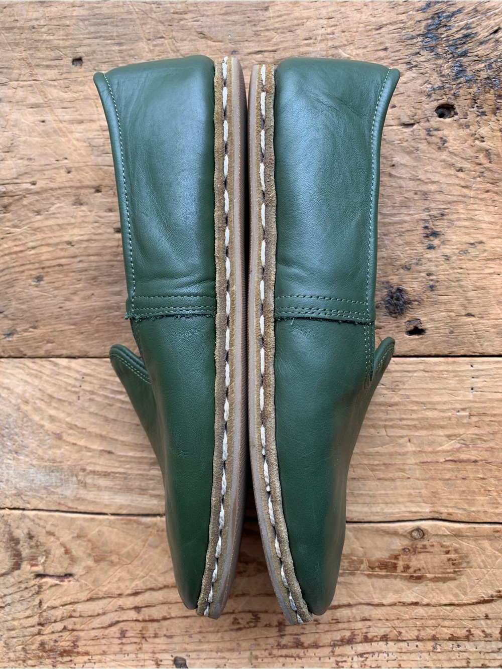 Sabah Green Leather Handmade Turkish shoes - Picture 5 of 9